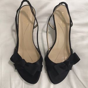 EUCKATE SPADE Mattie satin bow slingback.